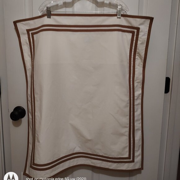 MATOUK MERIDIAN STD SHAMS IVORY100% COTTON PERCALE 350TC BRONZE BANDING 26 x 31 - Picture 2 of 5